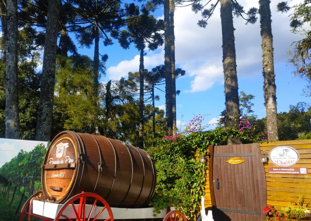 Chale Tematico Em Pipa De Vinho - Parada Da Pipa Chales Canela Kültér fotó